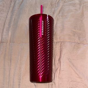 Pink metal Starbucks cold cup